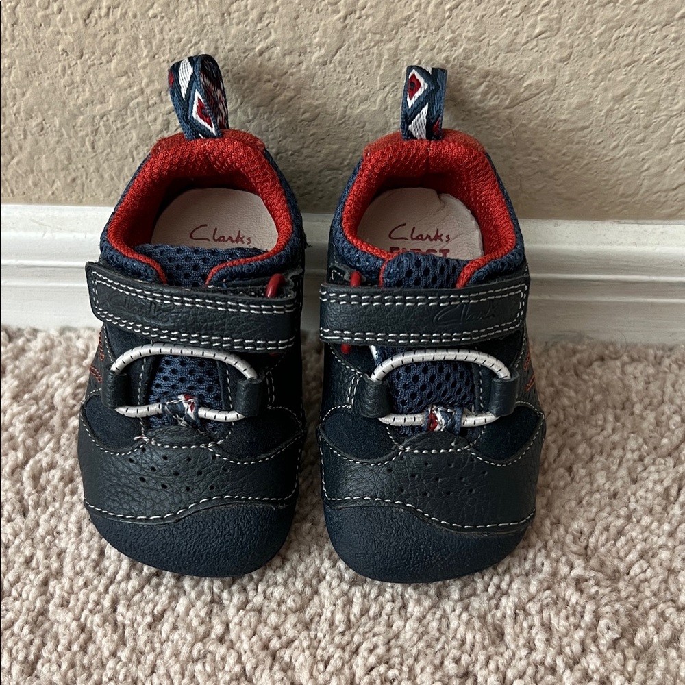 Clarks Baby Shoes in Navy and Red